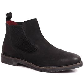 Stivaletti Chelsea da uomo, slip-on Bugatti neri KK153097 nero