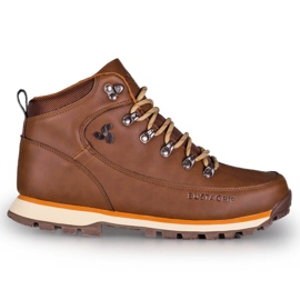 Scarpe da trekking da uomo in pelle marrone scuro Bustagrip