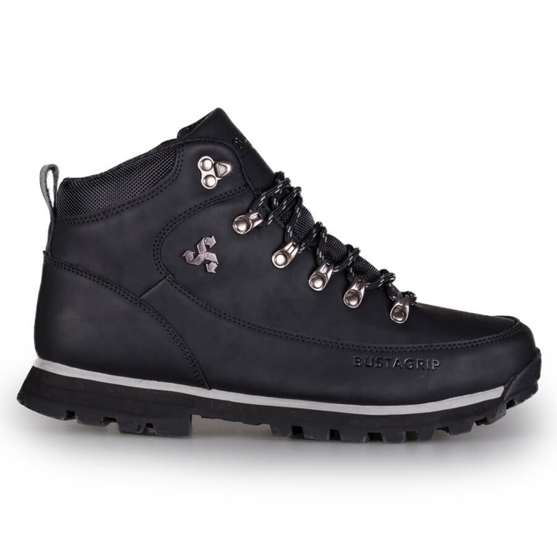 Scarpe da trekking da uomo Outback Bustagrip in pelle nera nero