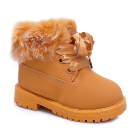 Stivali da bambino Trappers riscaldati con pelliccia Camel Tesoro marrone