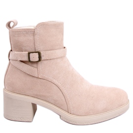 PA1 Stivali a tacco largo Aretha Beige