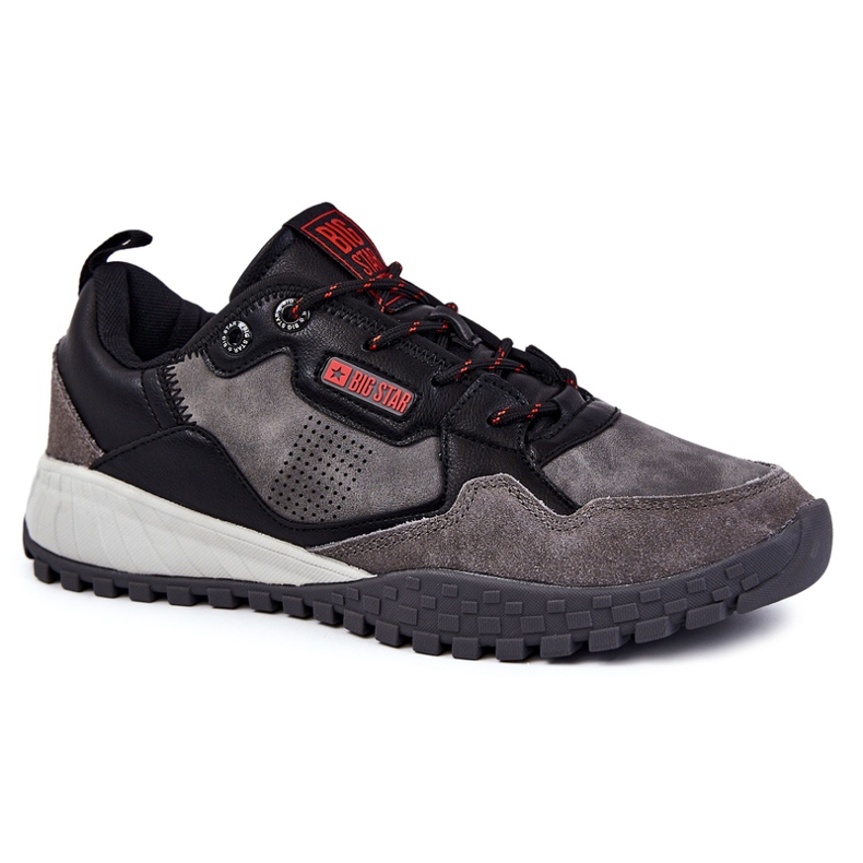 Scarpe sportive classiche da uomo Memory Foam Big Star KK174271 grigio nero