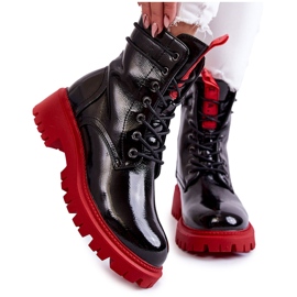 PL4 Stivaletto da donna in vernice La.Fi 250045R-LA Nero-Rosso