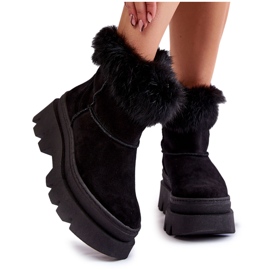 PL5 Stivali da neve in camoscio nero da donna Ann