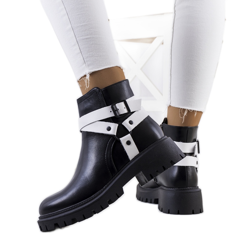 Stivali da donna Meraz in bianco e nero