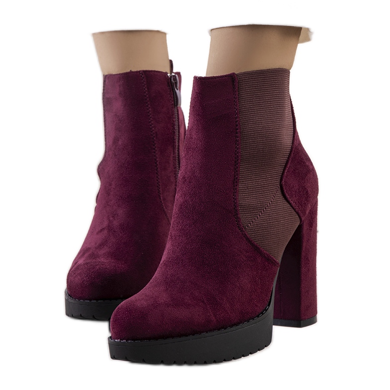 PA1 Stivali con tacco bordeaux di Macie chiaretto multicolore