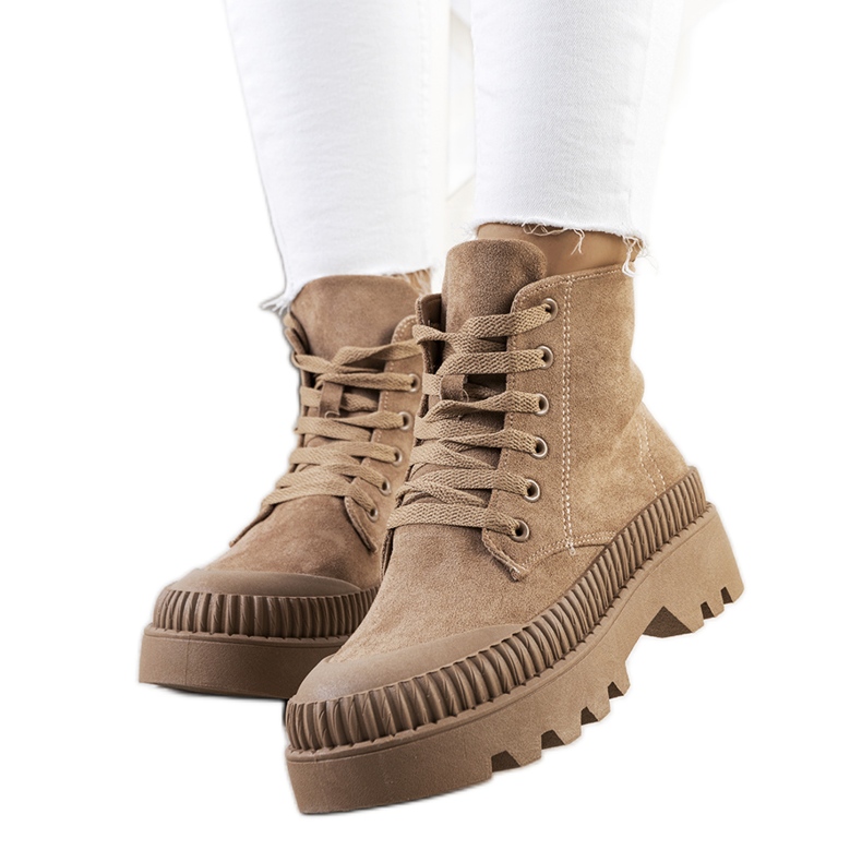 Sneaker Devost in ecopelle marrone beige