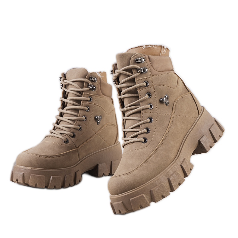Scarponcini da trekking da donna di colore marrone Bisa beige
