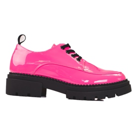 Scarpe da donna Shelovet rosa, pelle ecologica verniciata