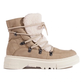Doposci da donna beige con montone