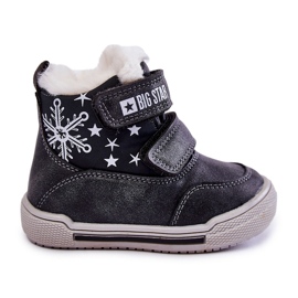 Stivali caldi per bambini con velcro Big Star KK374191 nero