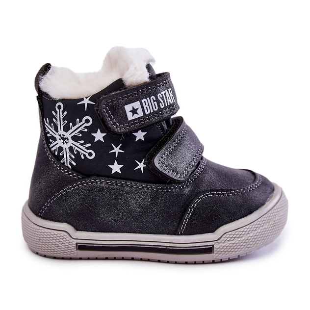 Stivali caldi per bambini con velcro Big Star KK374191 nero