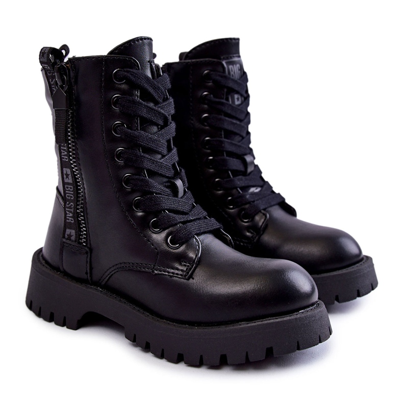 Stivali neri per bambini con cerniera Big Star KK374136 nero