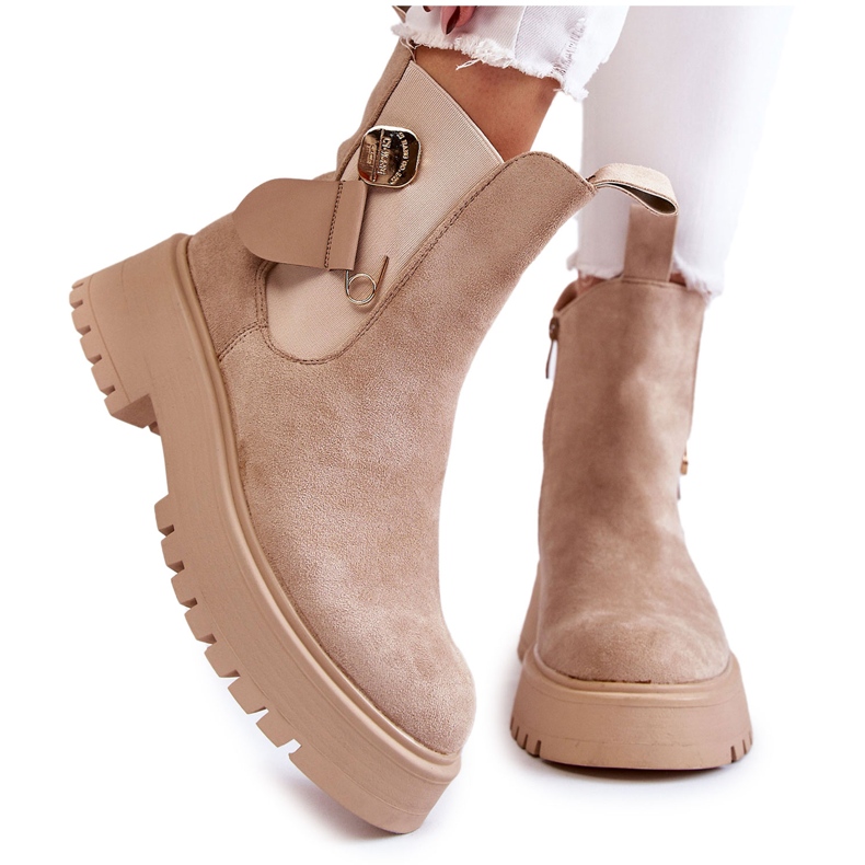 PS1 Stivali Caldi Scamosciati Lavoratori Beige Magnis