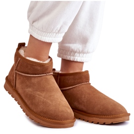 Stivali da neve bassi da donna in pelle scamosciata Camel Shelie marrone