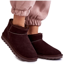 Stivali da neve bassi da donna in pelle scamosciata marrone Shelie