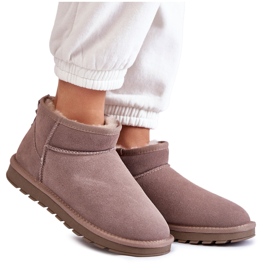 Stivali da neve bassi da donna in pelle scamosciata grigi Shelie beige