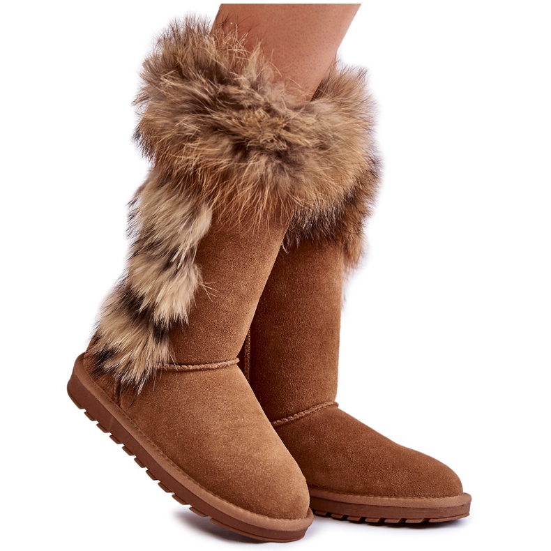 FS1 Stivali da neve in caldo camoscio da donna Camel Balvin marrone multicolore