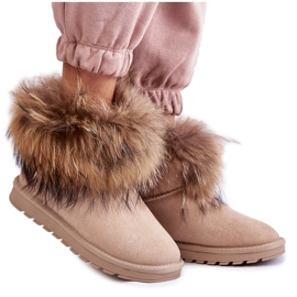Stivali Da Neve In Pelle Scamosciata Da Donna Con Pelliccia Beige Alexa