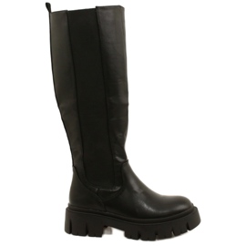 Stivali da Donna Foderati in Pelliccia Evento 22KZ35-5089 Nero