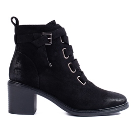 Stivaletti neri con tacco alto da donna nero