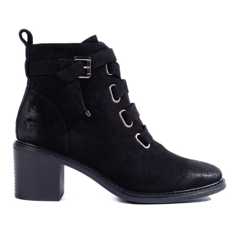 Stivaletti neri con tacco alto da donna nero