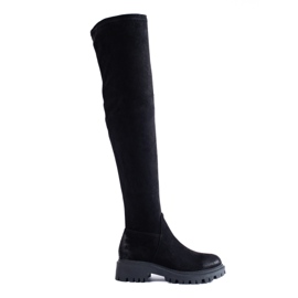 Stivaletti Shelovet da donna con tacco piatto nero