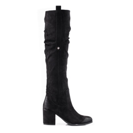 Stivali neri Shelovet da donna in camoscio nero