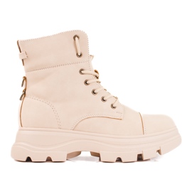Scarpe da trekking da donna sulla piattaforma Shelovet beige