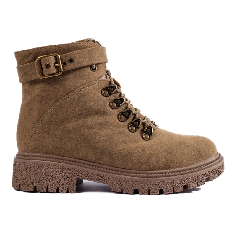 Stivali scamosciati da donna beige