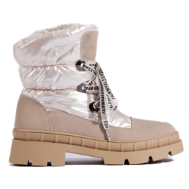 Doposci da donna beige con pelliccia
