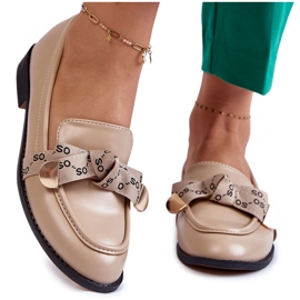 WS1 Mocassini da donna in pelle con fiocco Dayes beige