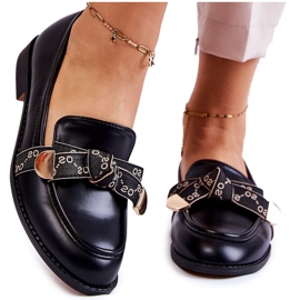 WS1 Mocassini da donna in pelle con fiocco nero Dayes