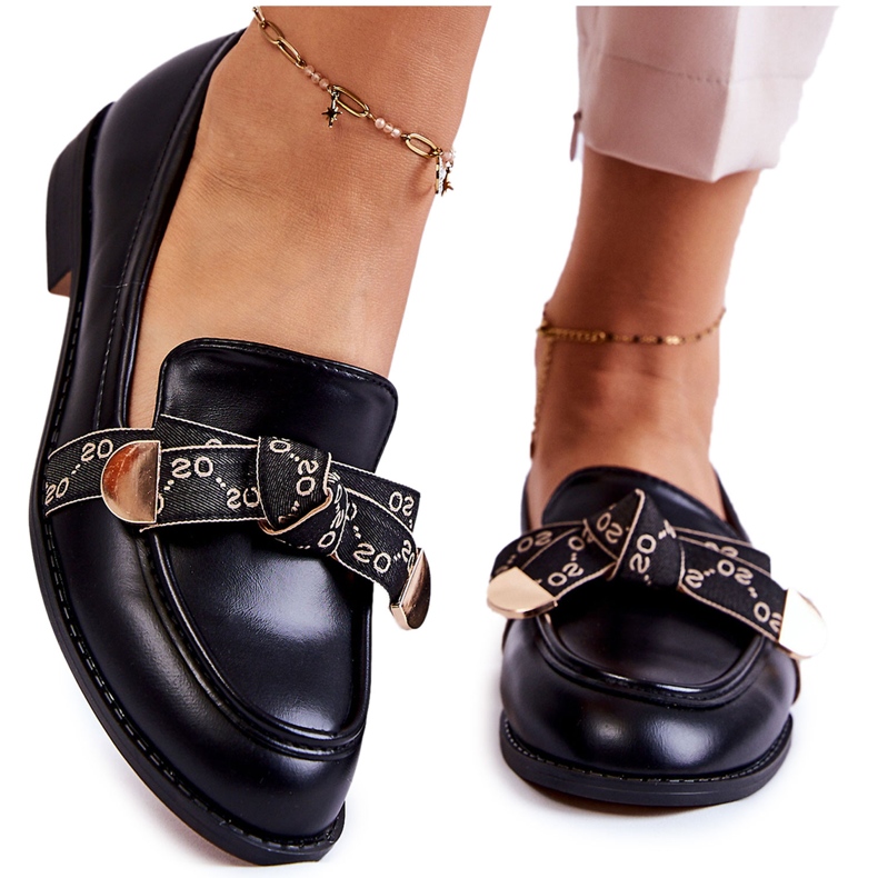 WS1 Mocassini da donna in pelle con fiocco nero Dayes