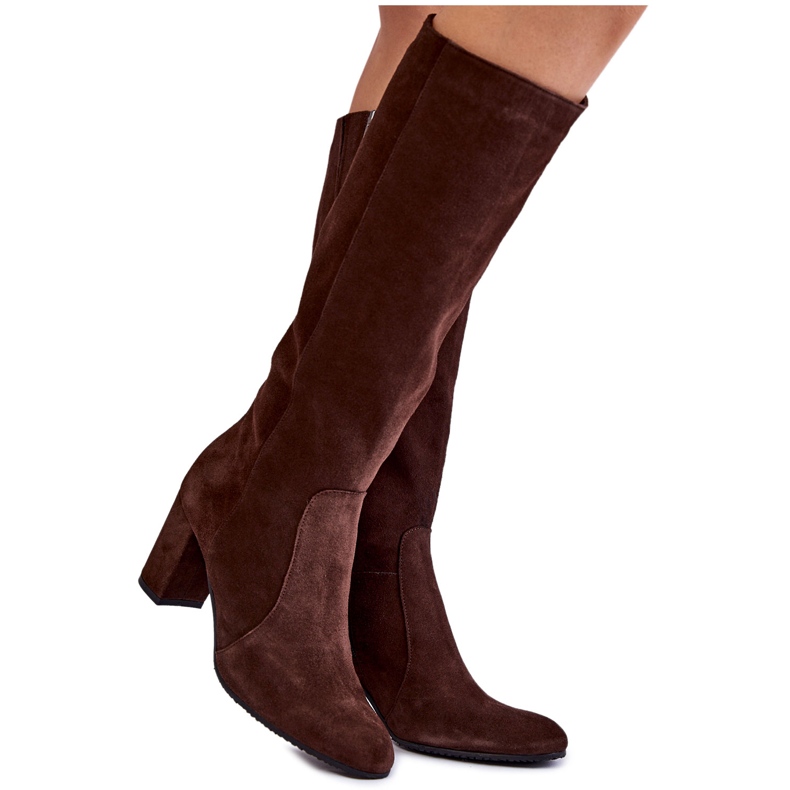 Stivali in camoscio da donna Laura Messi 1415 Marrone