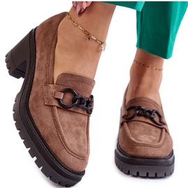 Vinceza Scarpe con tacco da donna in camoscio beige scuro Sanya marrone