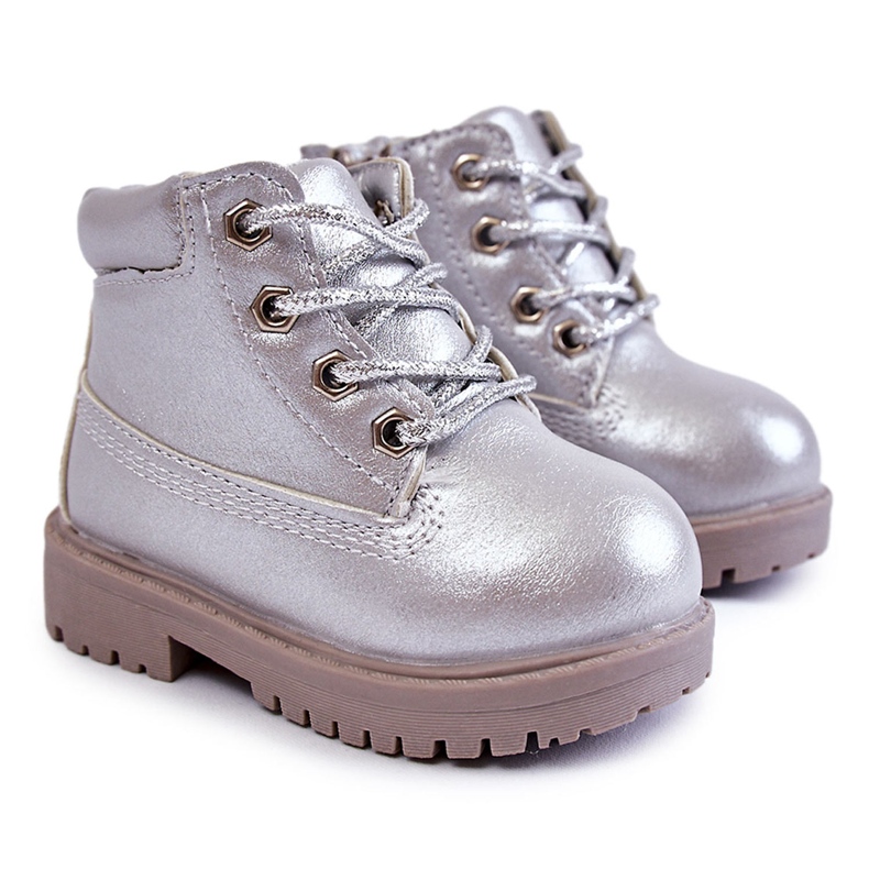 Stivali Trappers per bambini con cerniera Silver Dexter d'argento