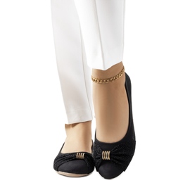 PA1 Ballerine nere con ornamento lucido Like me nero