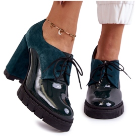 PA2 Stivali alla moda laccati in camoscio sulla piattaforma Green Carisa verde