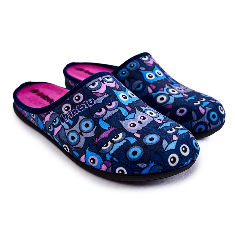 Pantofole Fatte In Casa In Gatti Inblu GF-12-004 Blu Navy