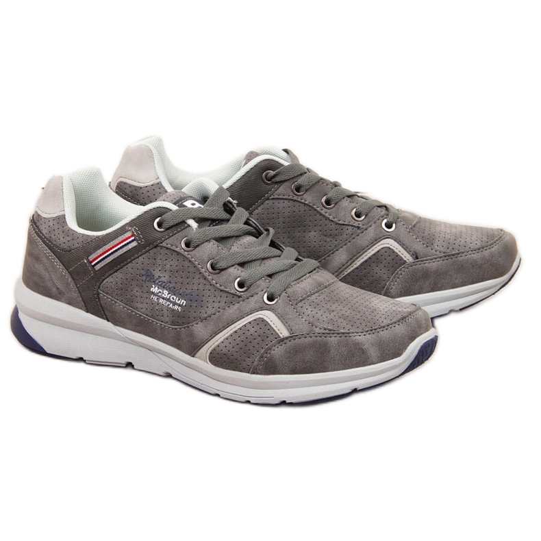 Scarpe sportive da uomo casual McBraun grigie grigio
