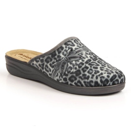 Comode pantofole da donna Inblu stampa leopardo grigie grigio