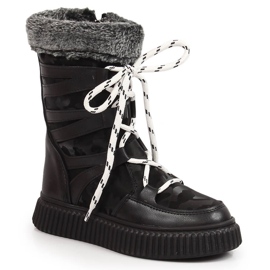 Scarpe da ragazza Potocki nere con pelliccia nero