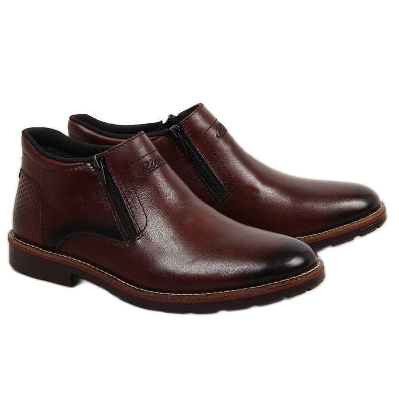 Stivali in pelle isolati Rieker M RKR412 marrone