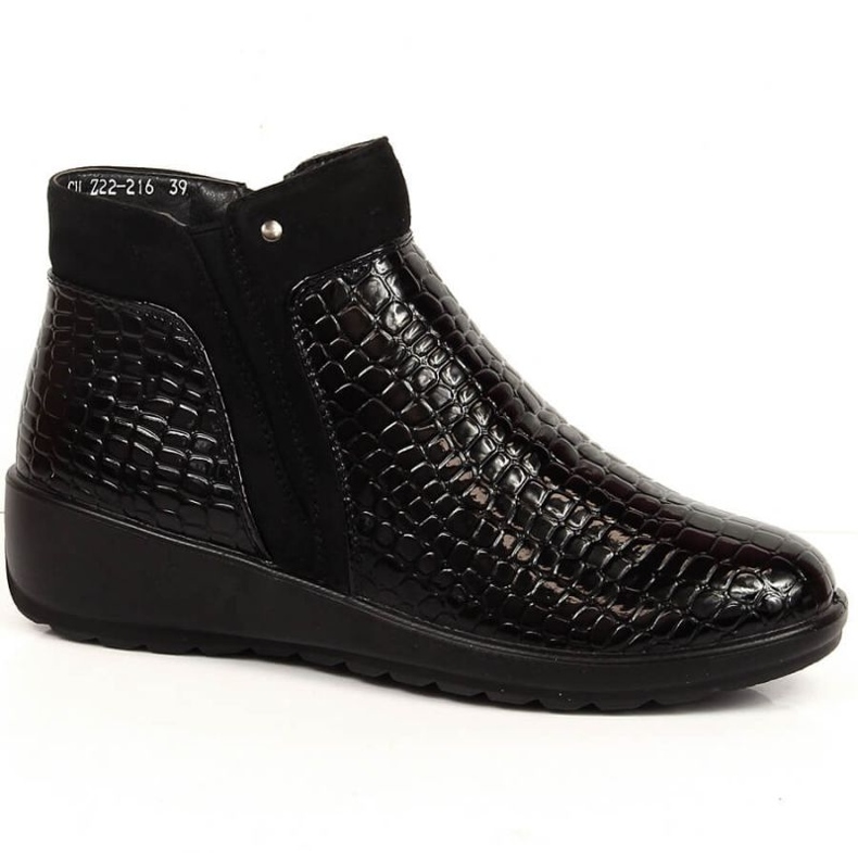 Stivali con zeppa, maglia isolata T.Sokolski W SCA176A nero