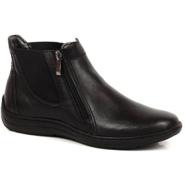 Comodi stivali in pelle con cerniere Łukbut W LUK1189A nero