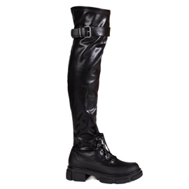 Stivali da donna realizzati in ecopelle Shelovet nero