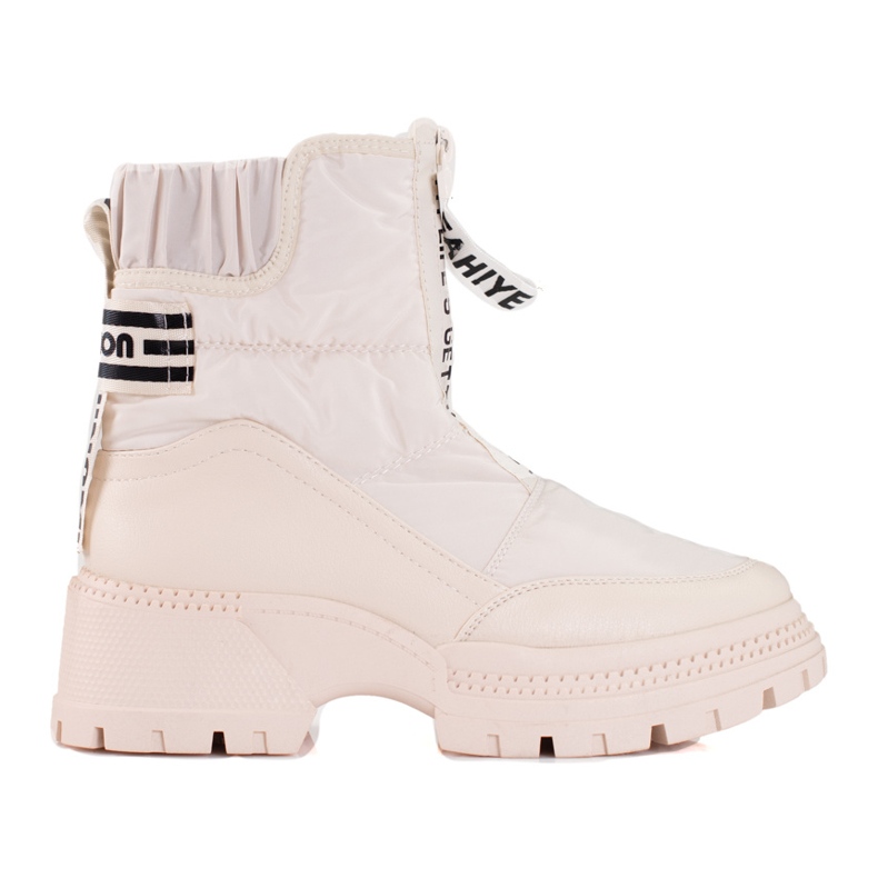 Doposci da donna beige sulla piattaforma Shelovet