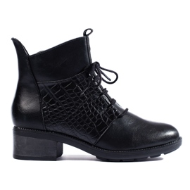 Eleganti stivali stringati Shelovet da donna nero