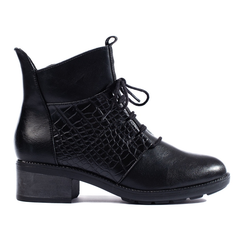 Eleganti stivali stringati Shelovet da donna nero